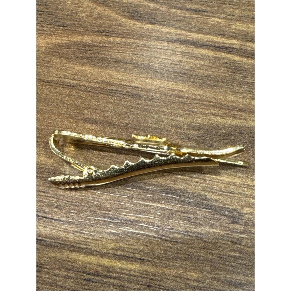 2- Gold Color Tie Clip / Bar: - Masonic Blue Lodge Emblem over  Fork & Knife